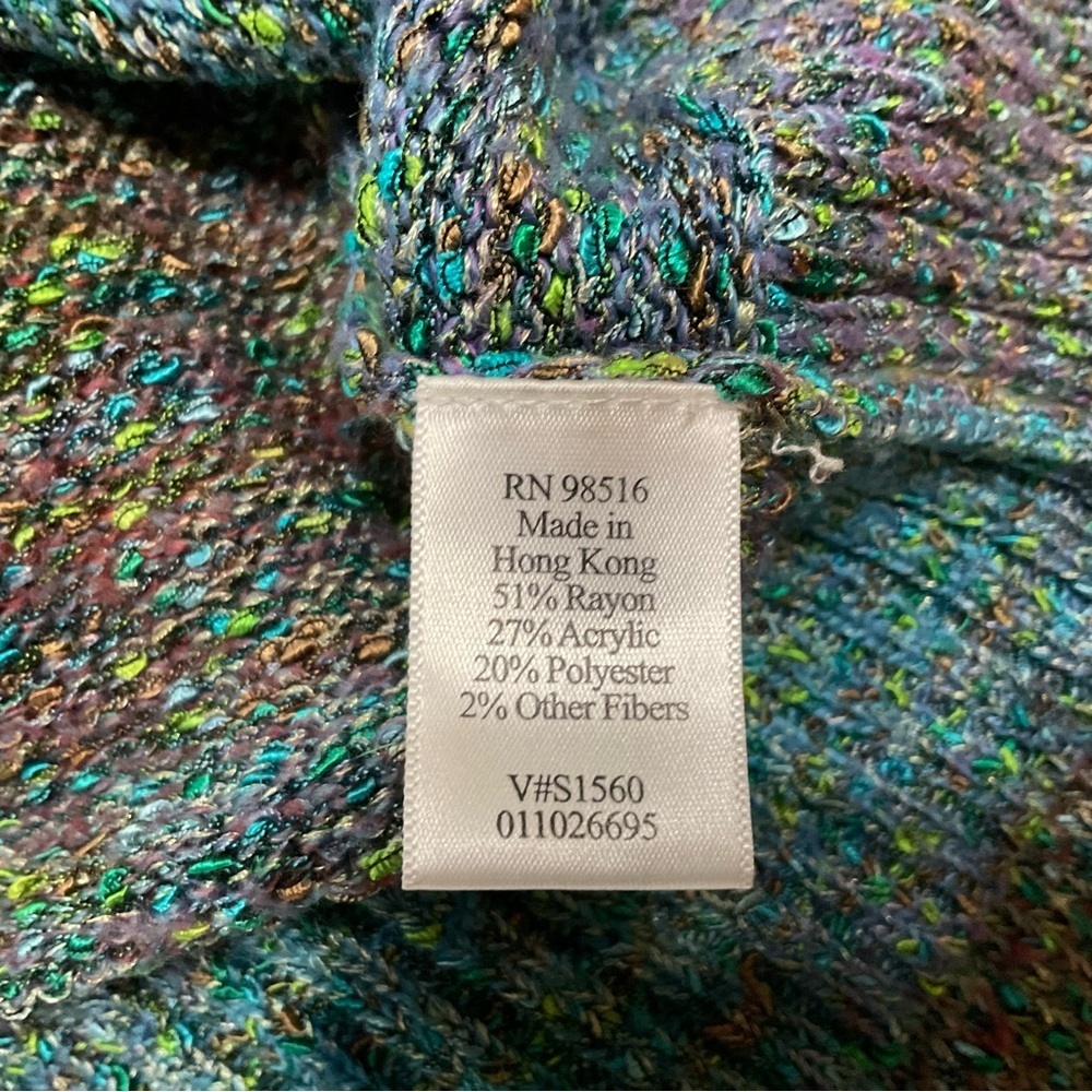 Coldwater Creek Multicolor Knit Blazer Cardigan Jacket Small - Picture 9 of 9
